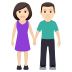 👫🏻 woman and man holding hands: light skin tone display on JoyPixels